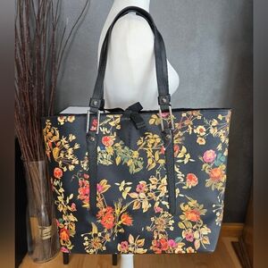 Disney Alice Through the Looking Glass designer collection Floral Black Tote Bag
